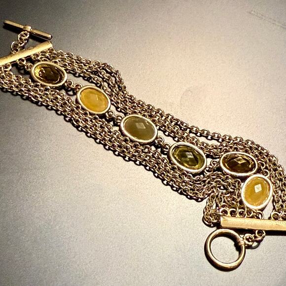 Faux Amber Beaded Chain Link Bracelet - Picture 4 of 7